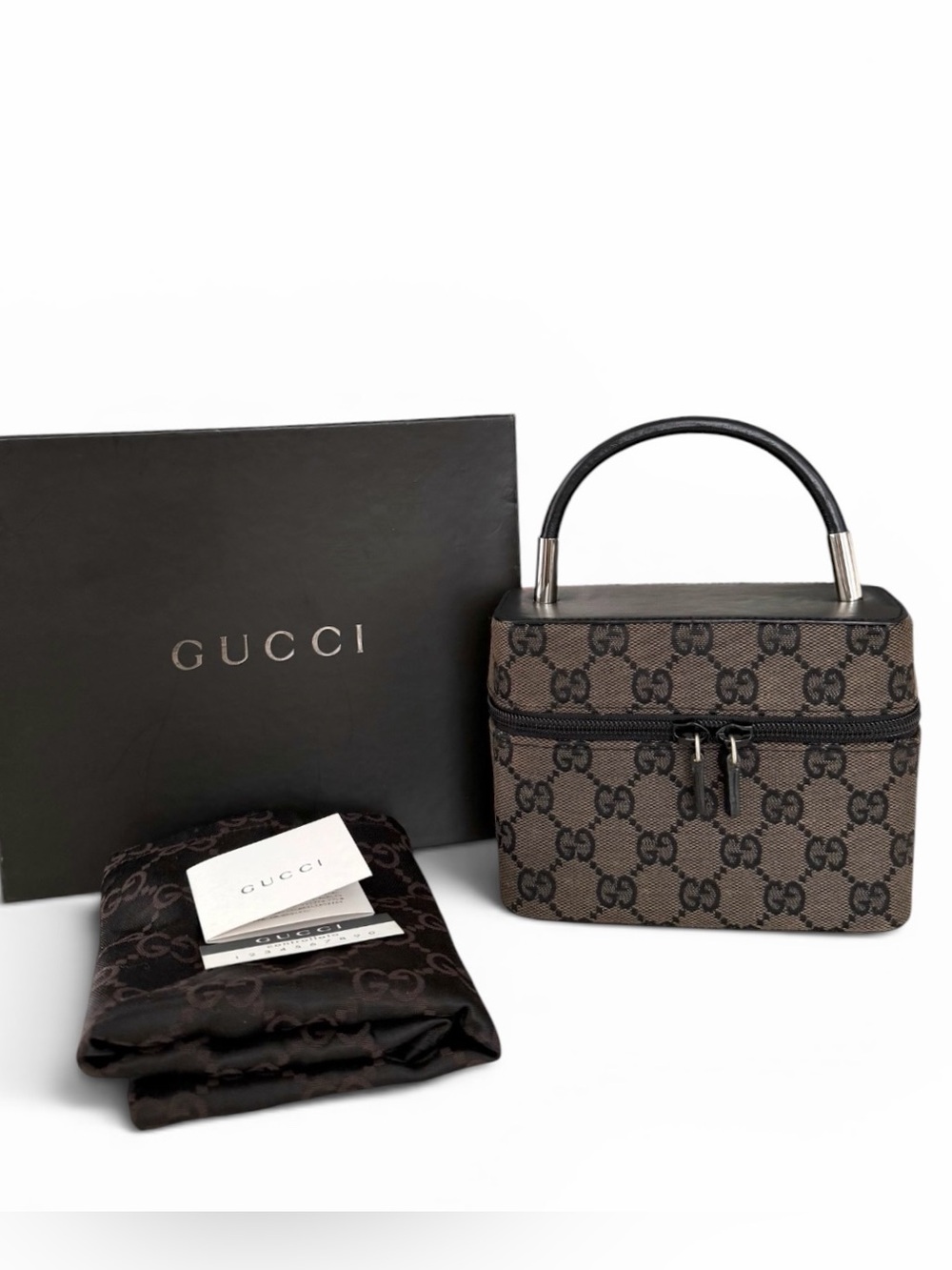 Vintage Gucci GG Canvas Mini Bag Vanity / 2000s / Full Set